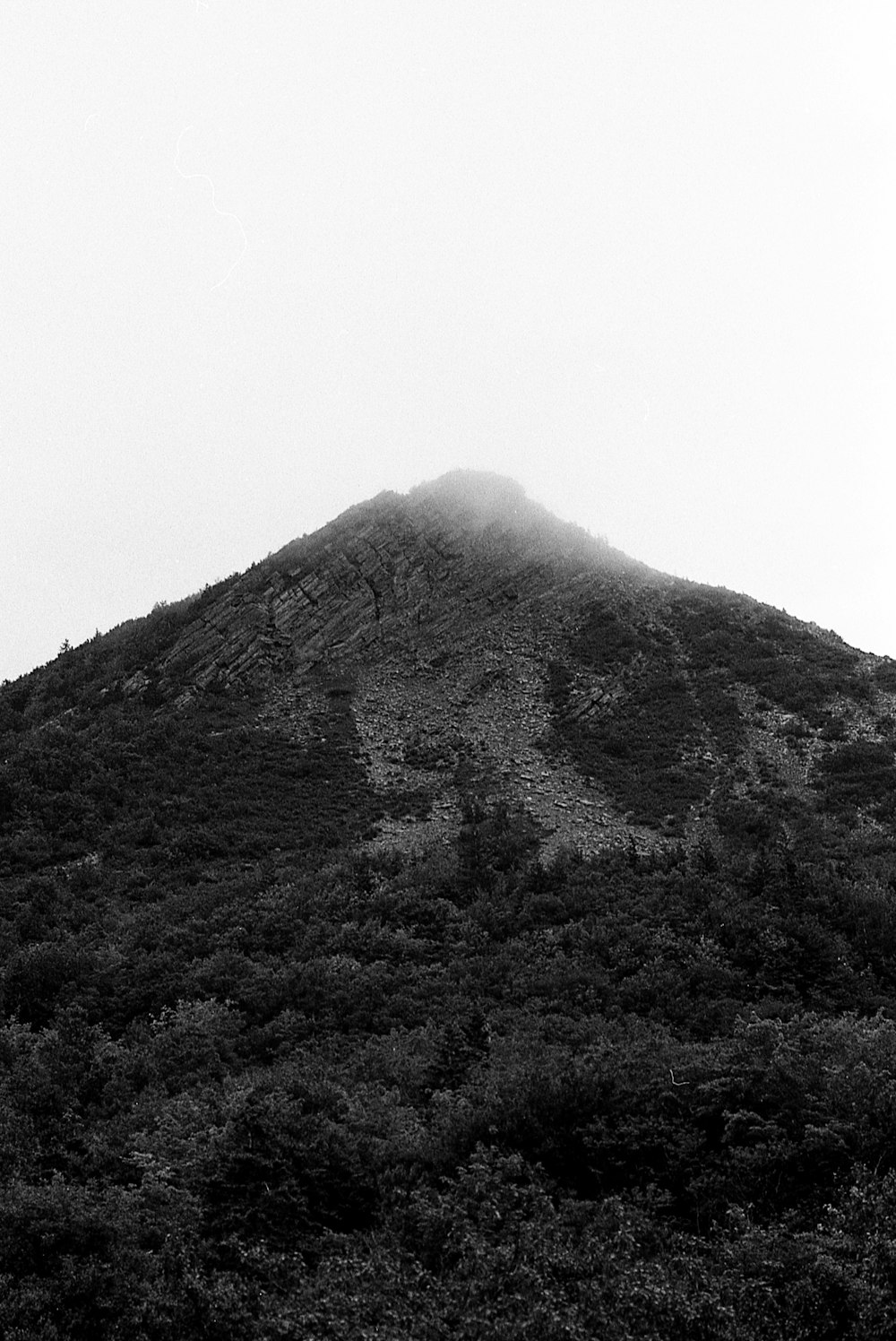 grayscale photo of mountain range