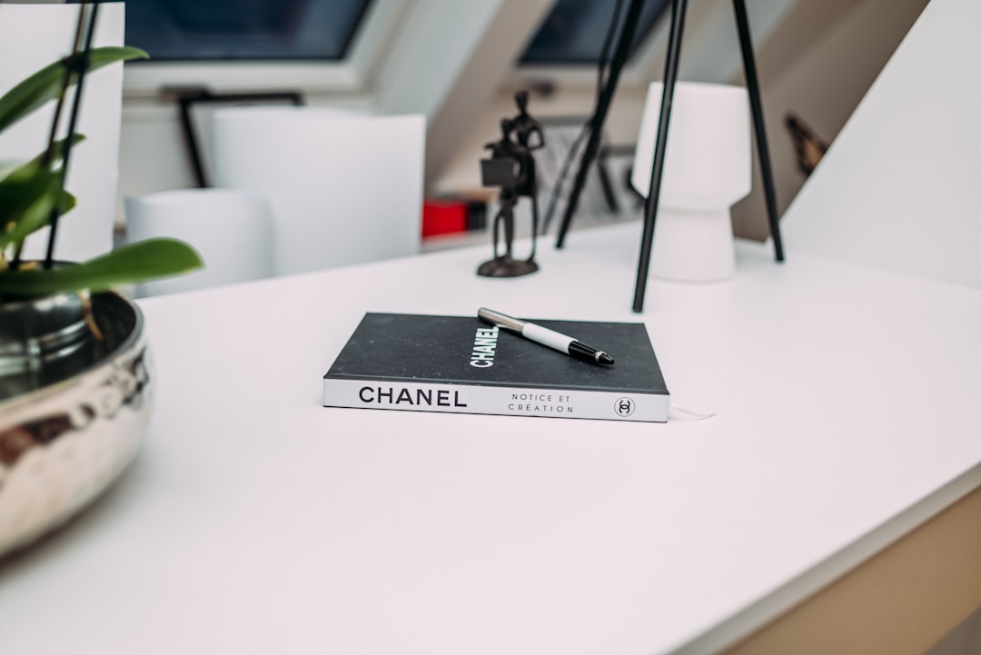 black and white box on white table