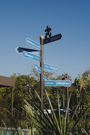 blue and white street sign