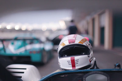 Close-up of a driver checking safety equipment before departure.
