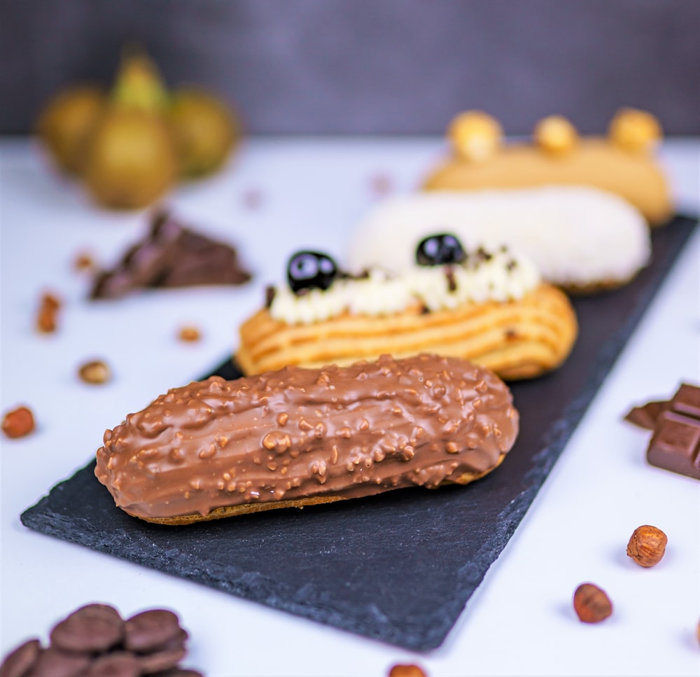 brown cookies on white ceramic plate