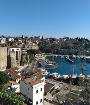 white and brown concrete buildings near body of water during daytime