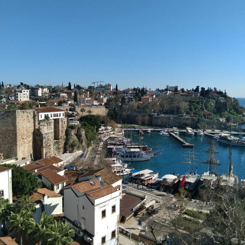 white and brown concrete buildings near body of water during daytime