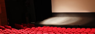 red chairs in front of white projector screen