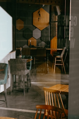 brown wooden table and chairs
