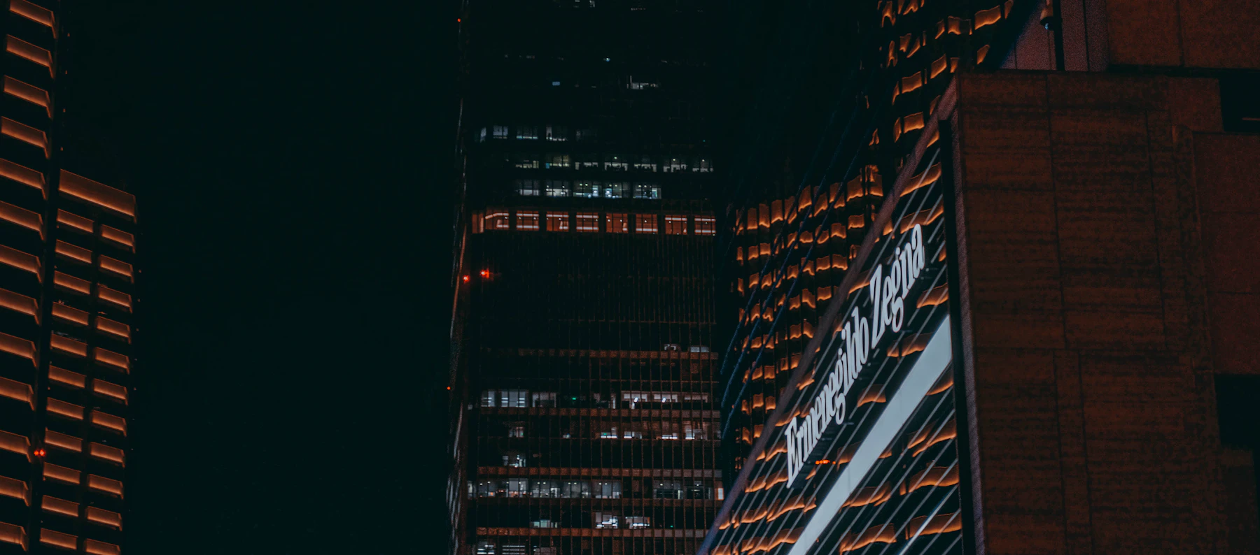 High rise building at night