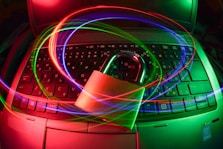 Close-up of a secure digital lock icon glowing in electric blue on a navy background.