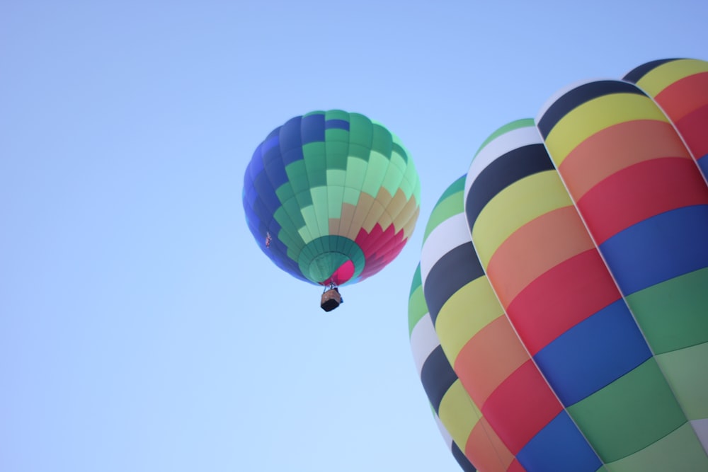 multi color hot air balloon in mid air