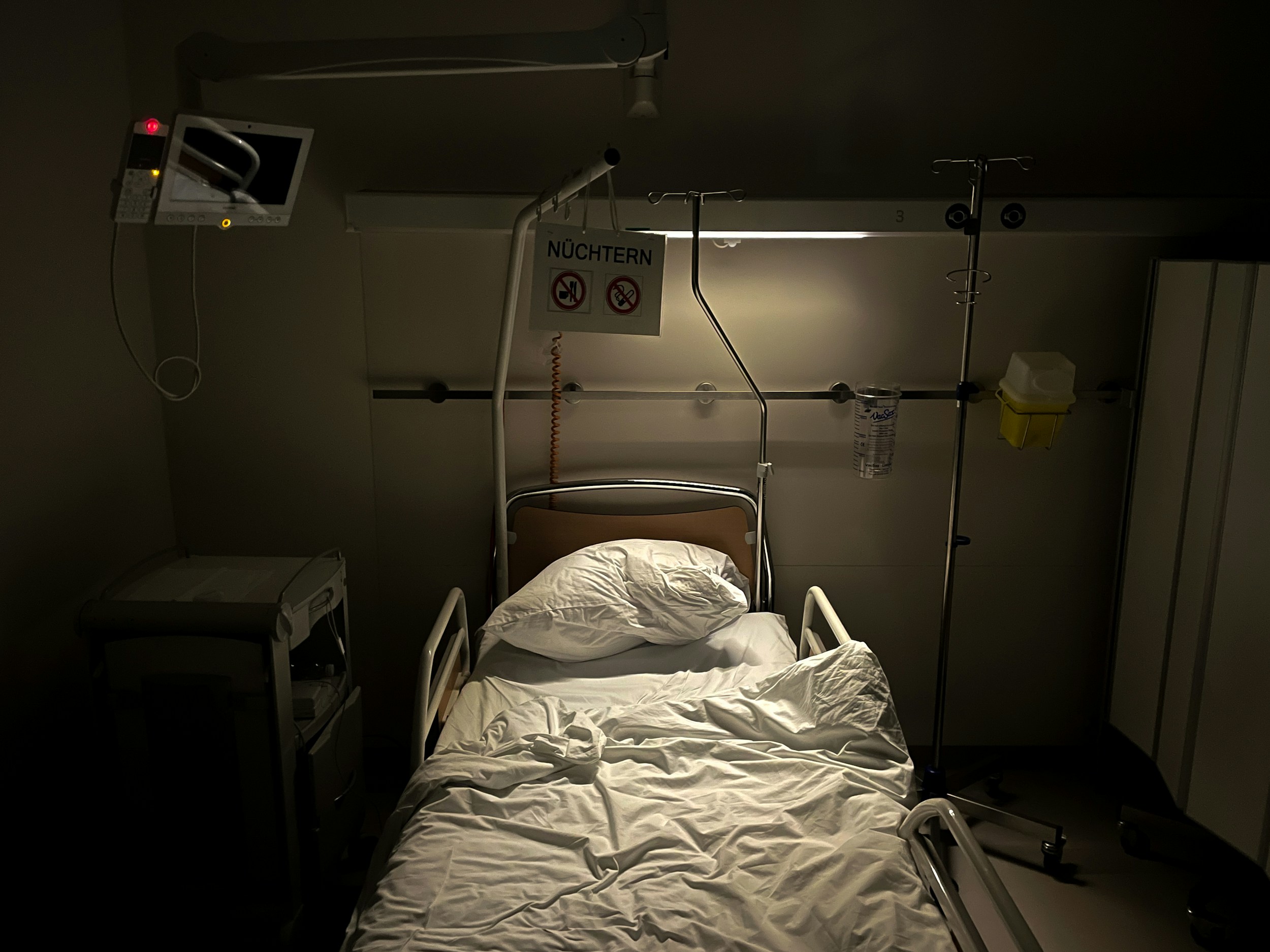 hospital bed window curtain soft light