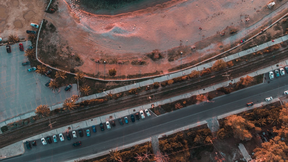 aerial view of city street during daytime