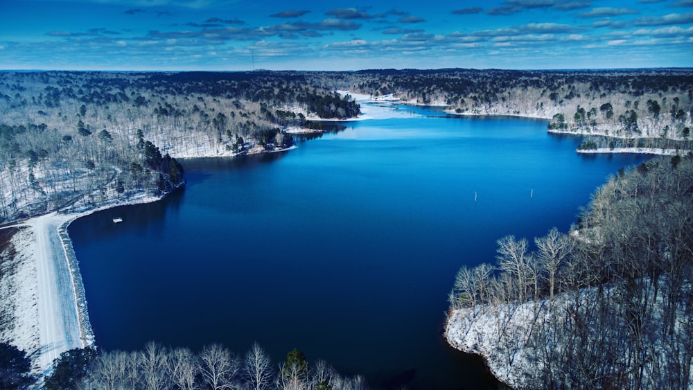 Lago Azul rodeado de árboles durante el día