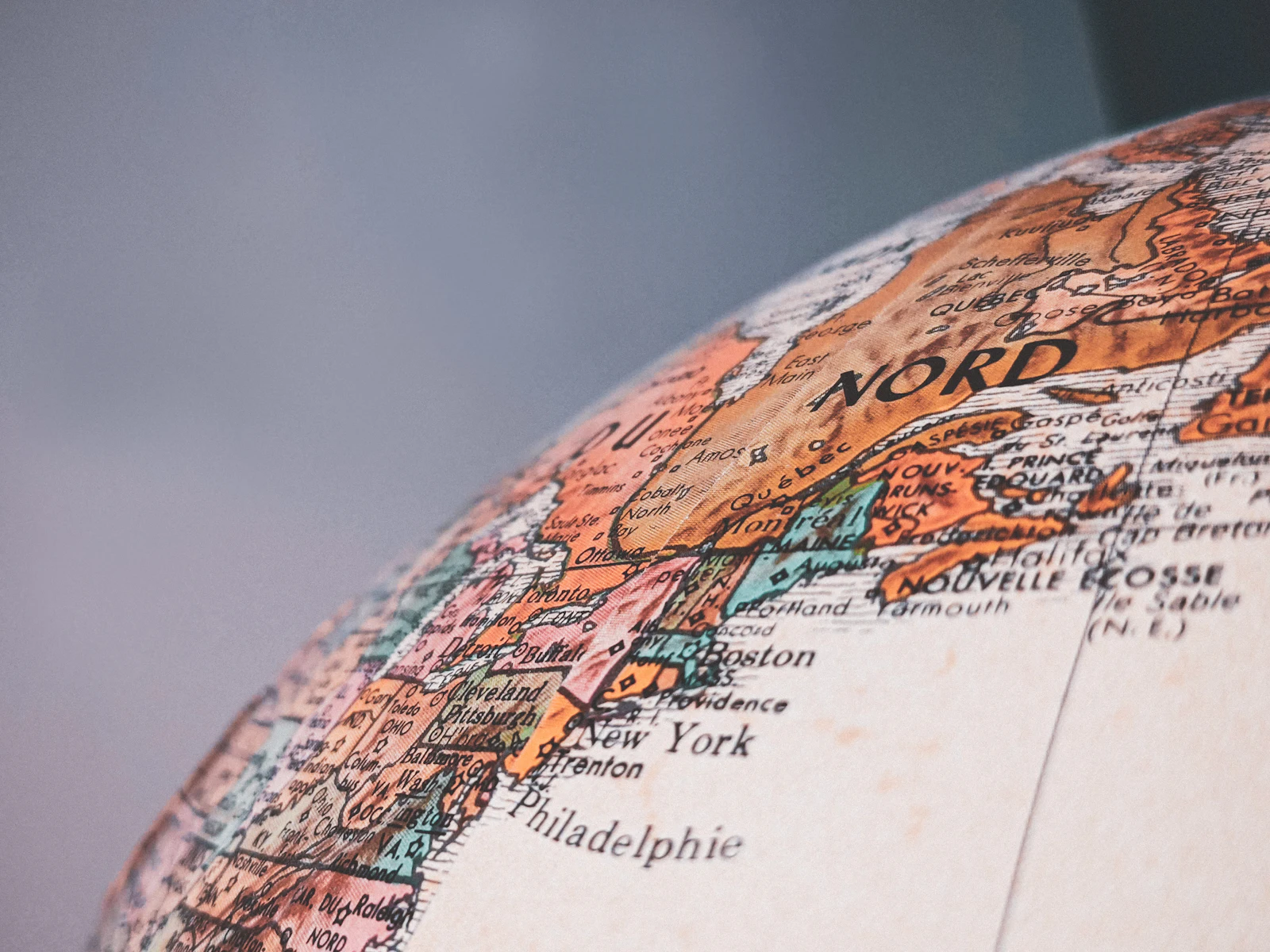 A printed paper world map