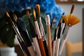 brown and black makeup brushes