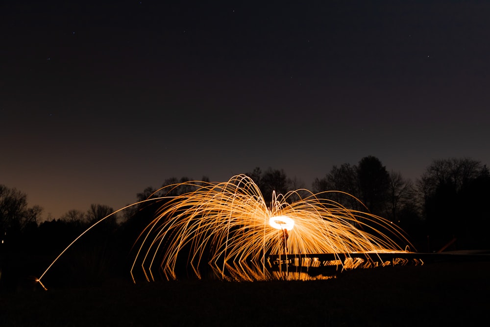 steel wool photography of fireworks during nighttime