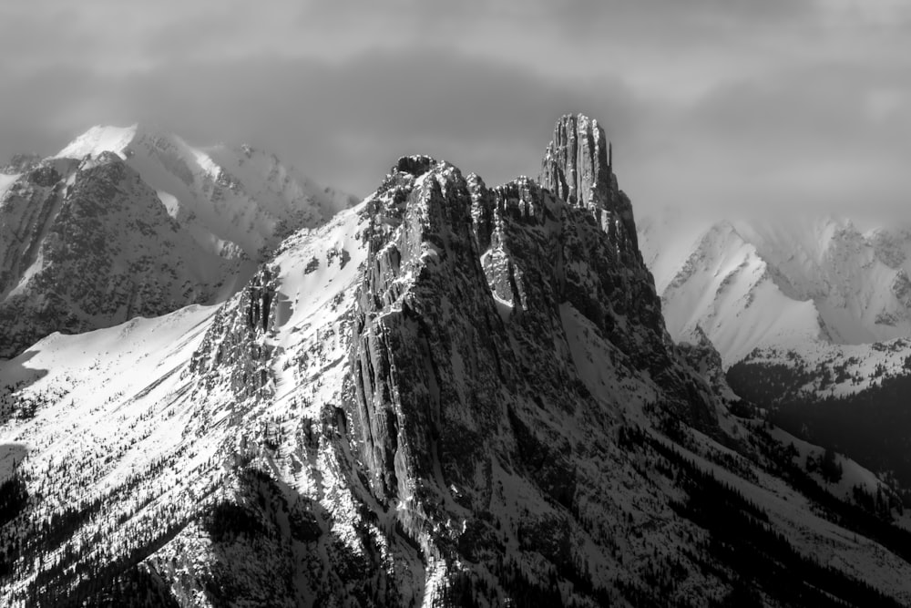 gray and white mountain under white sky