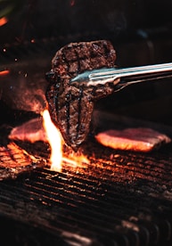 steak on the bbq grill