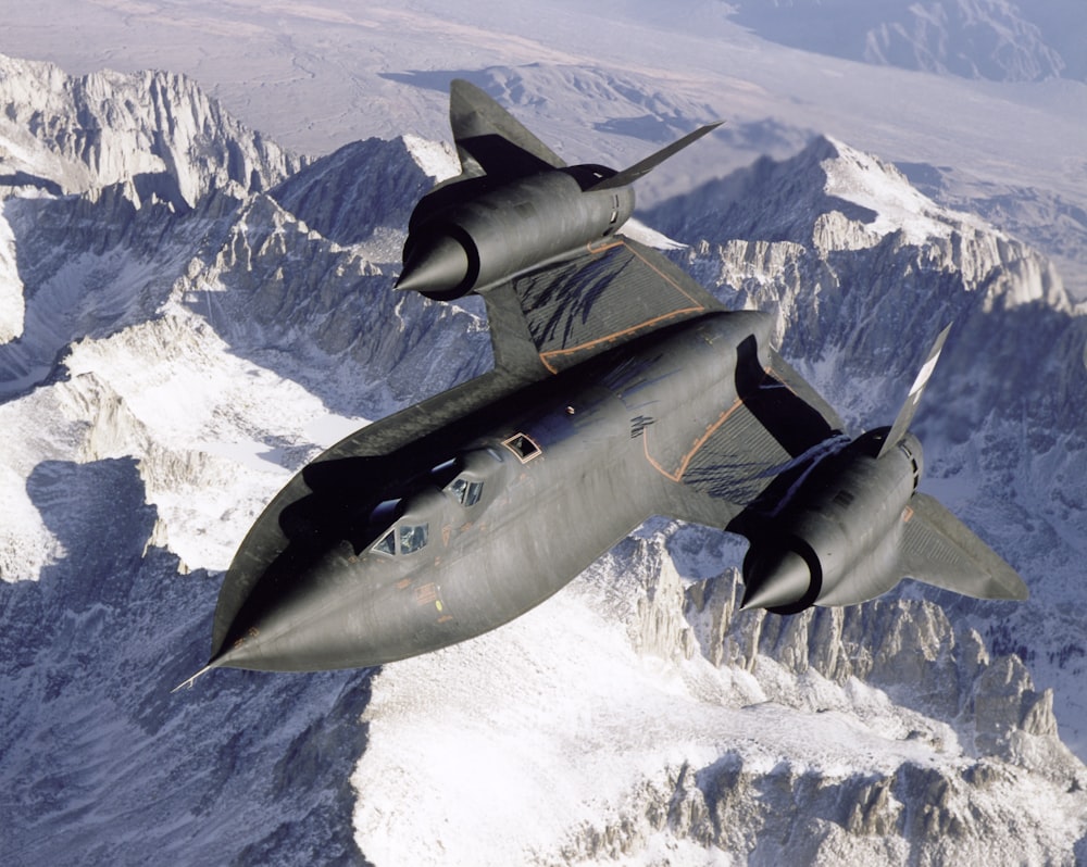 SR71 jet above mountains