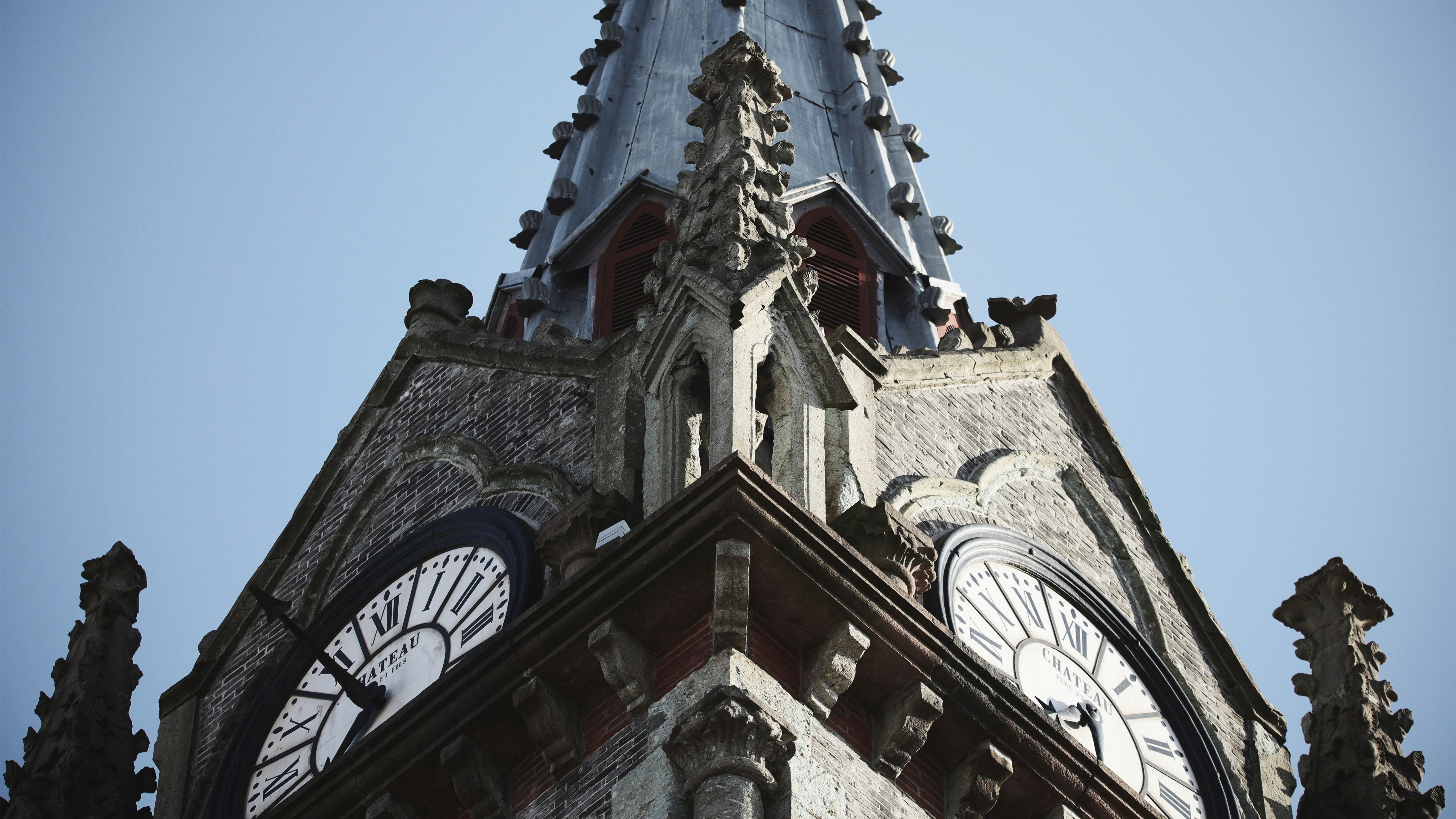 gray concrete building with clock