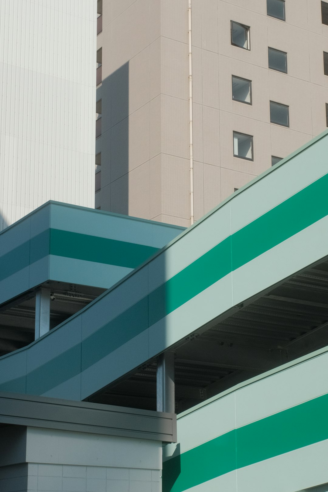 white and green concrete building