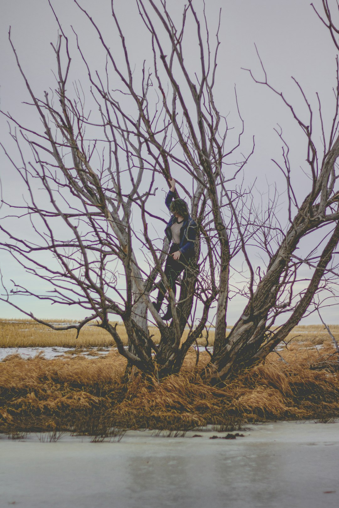 man in black jacket sitting on brown grass field during daytime