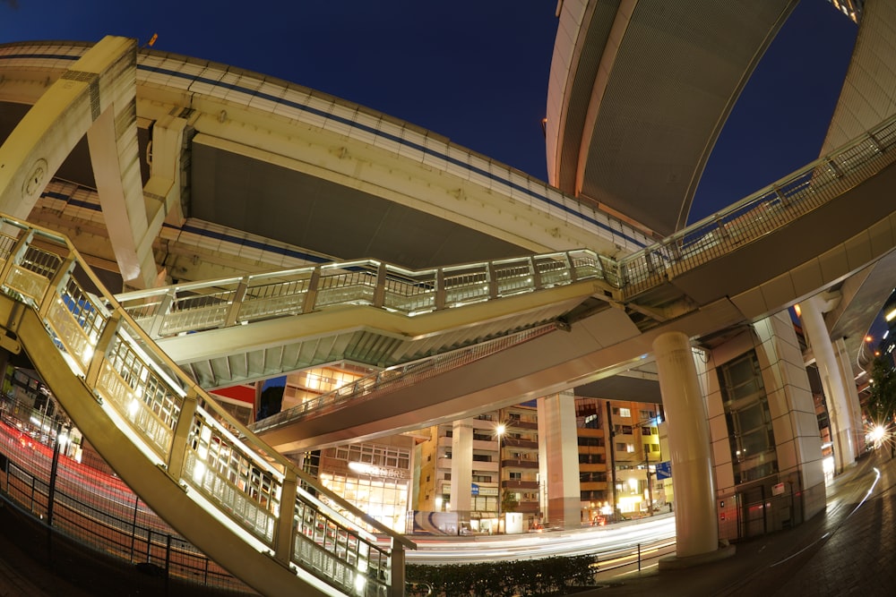 brown and white concrete building during night time