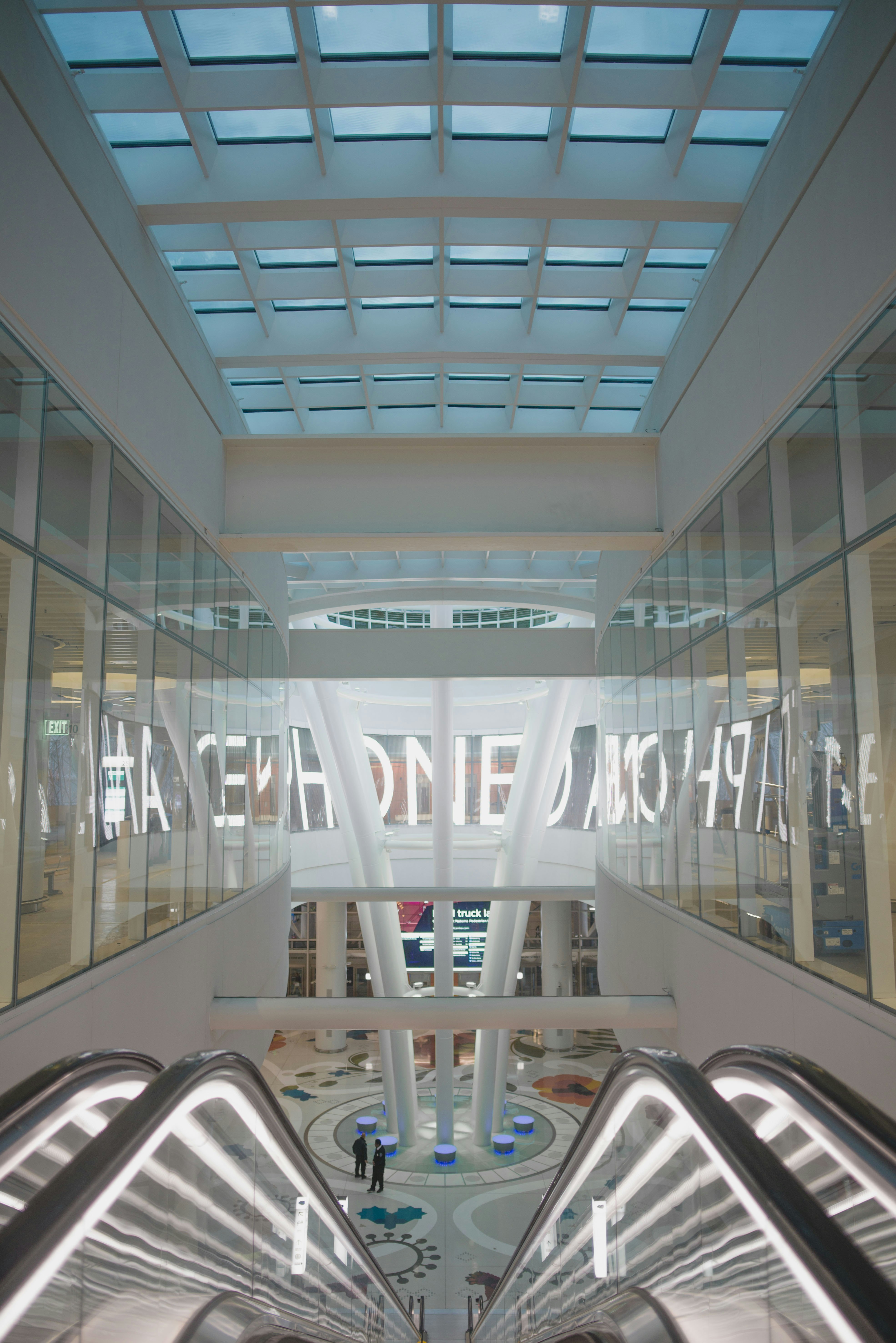 white and gray building interior