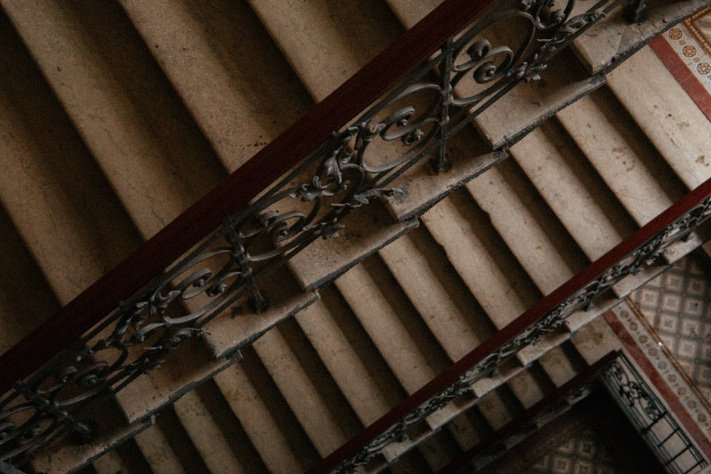 brown and black metal staircase