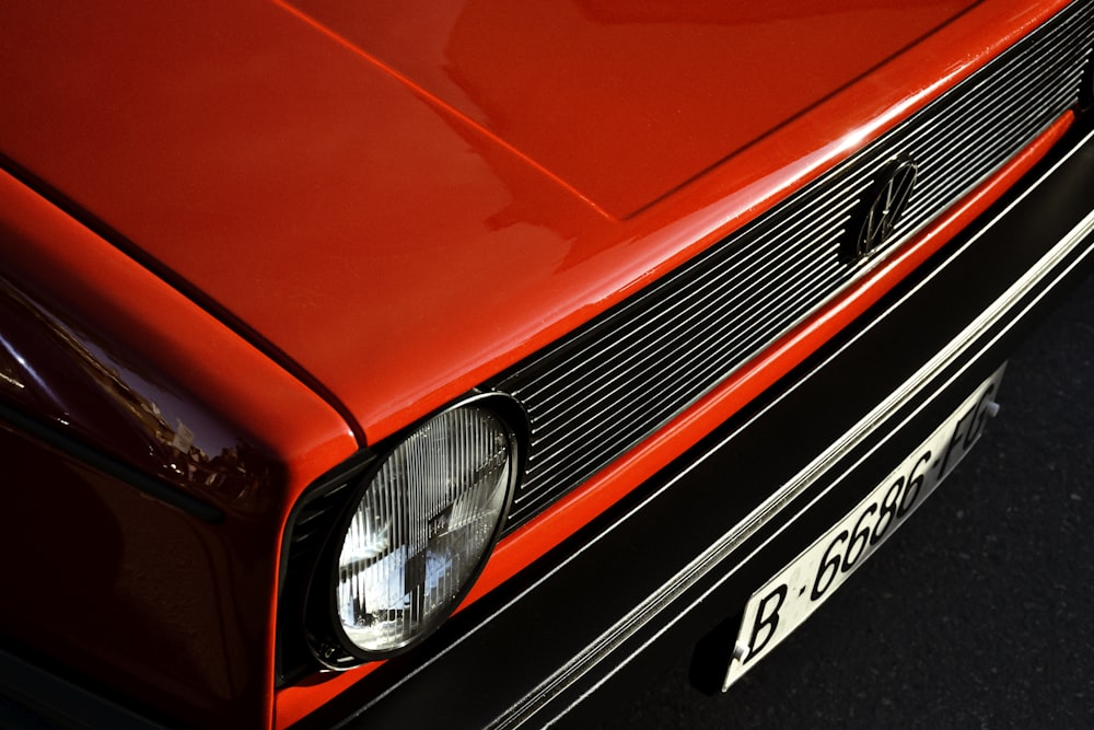 orange and black car grille