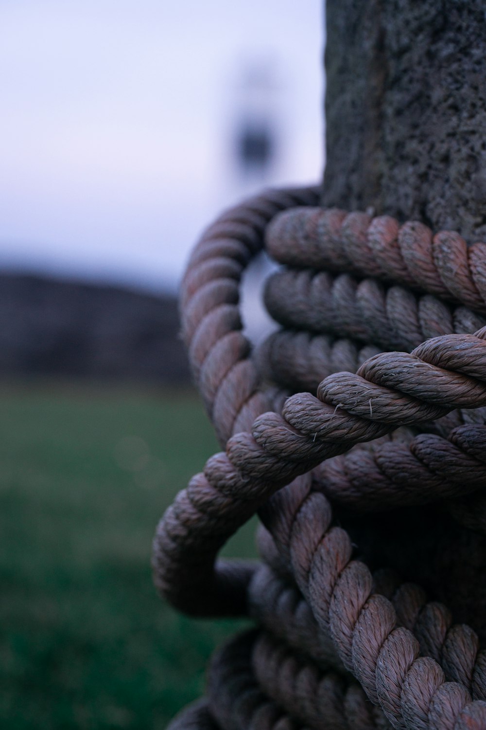 brown rope on brown wooden post