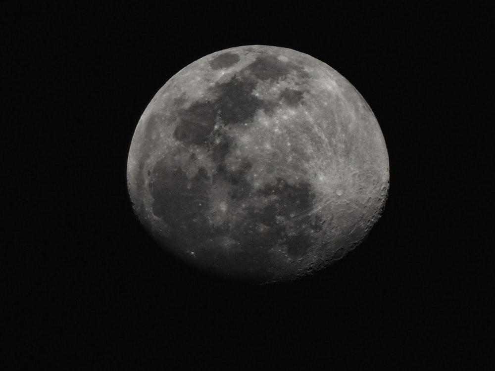 full moon on black background