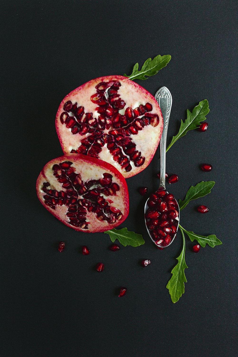 red and white sliced fruit