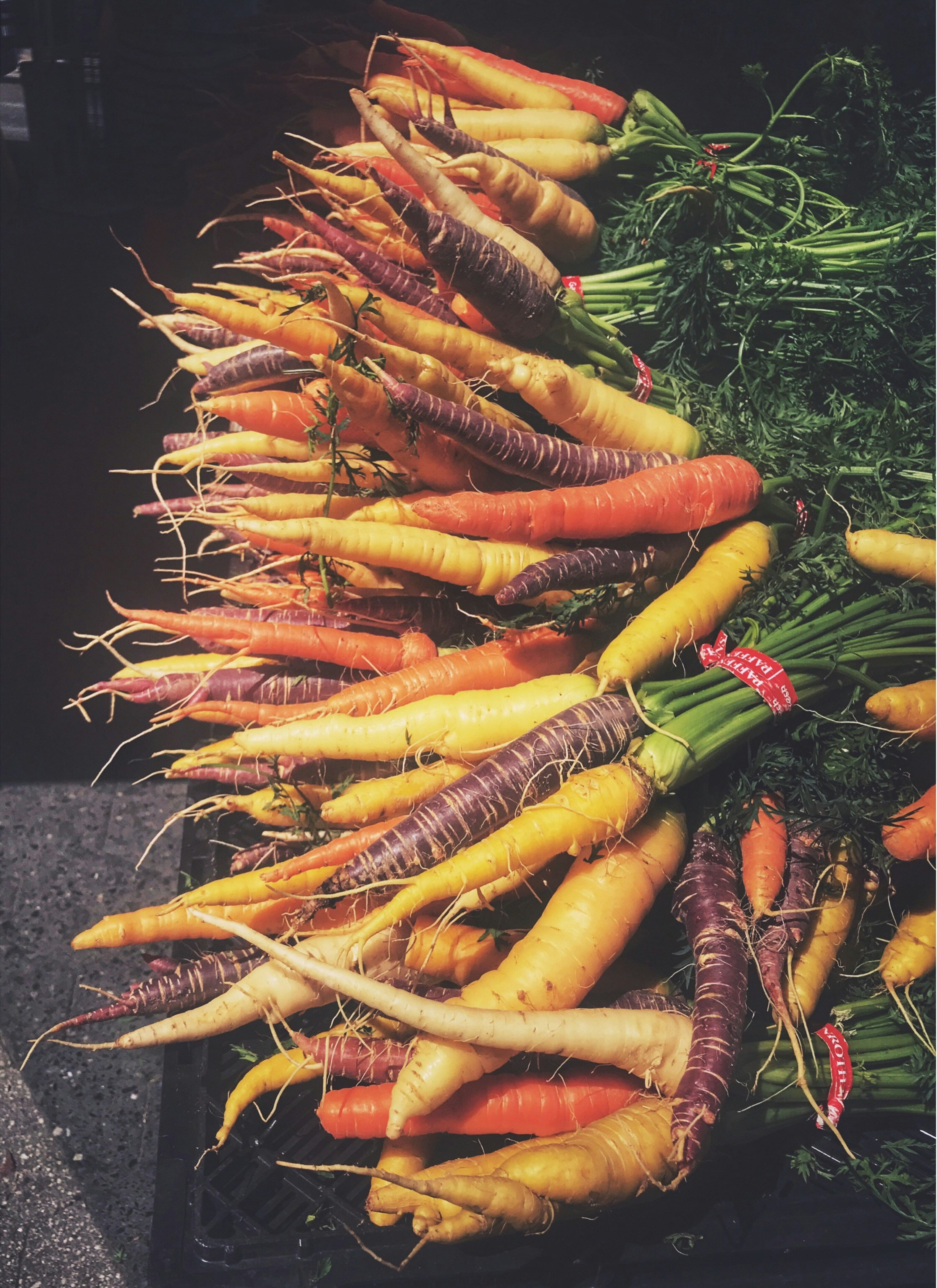 orange carrots on black table