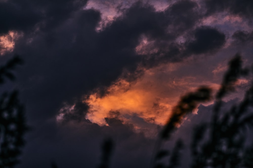 black clouds and blue sky