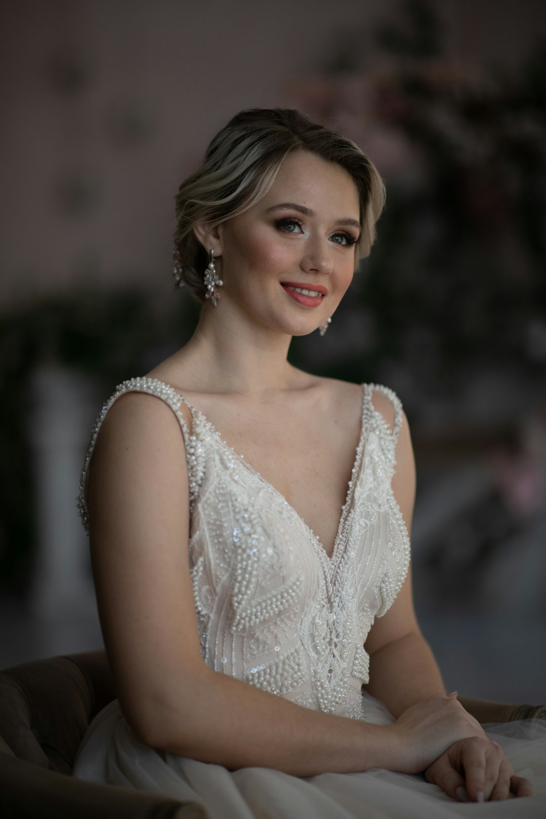 woman in white floral lace sleeveless top