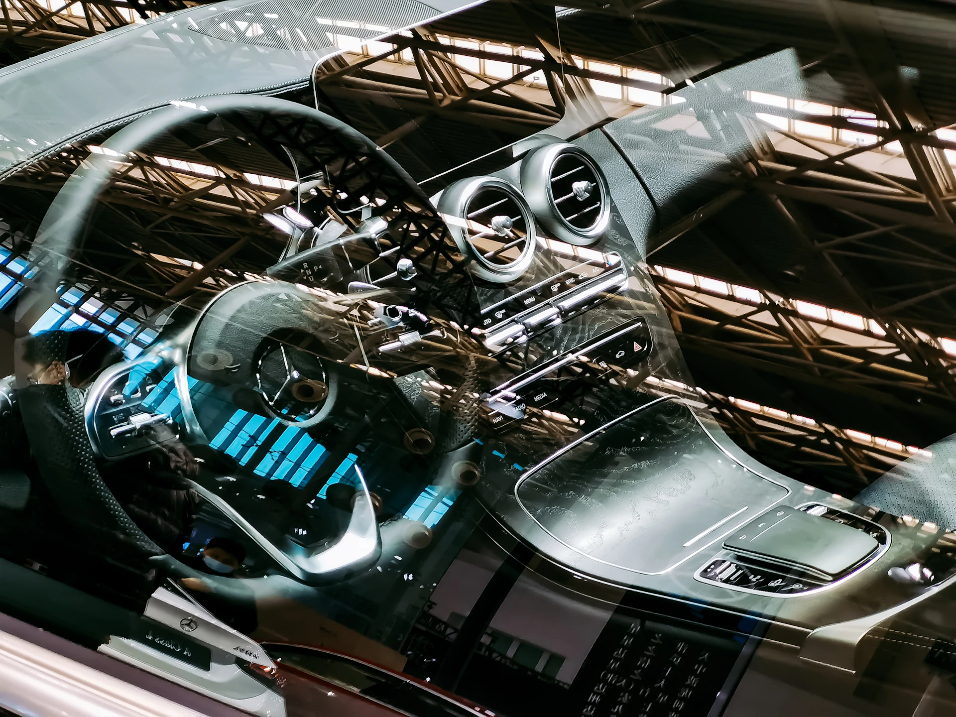 black and silver car engine