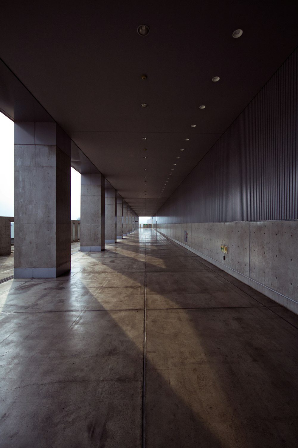 gray concrete floor with white light