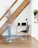 Compact home office setup with clean lines and smart storage solutions for less than $200.