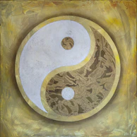 A colorful depiction of the Gemini symbol intertwined with elements representing duality and communication.