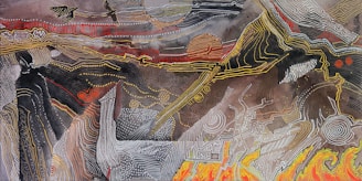 black white and red textile