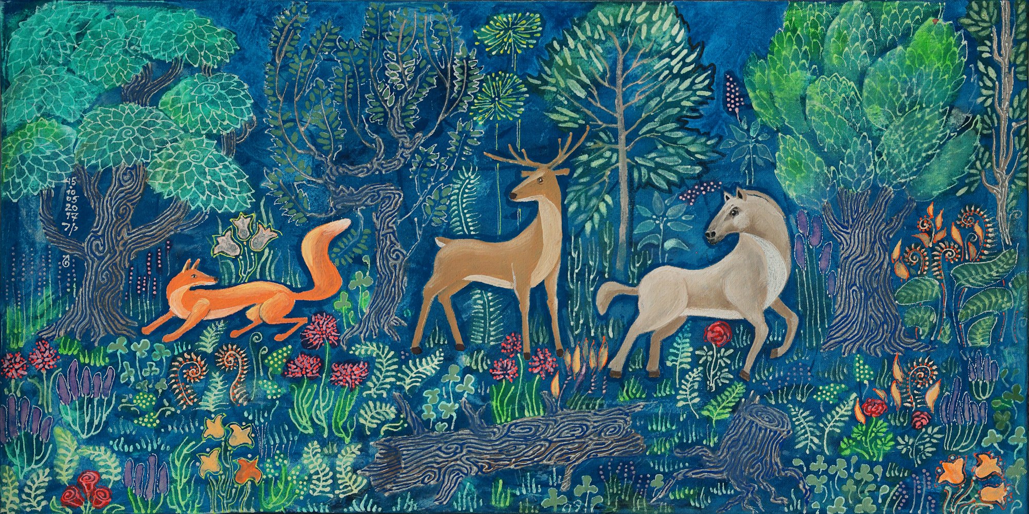 A deer, a horse and a fox met in a forest glade. ■ (RUS) На лесной поляне встретились олень, лошадь и лиса. 