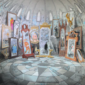 white and blue ceramic floor tiles