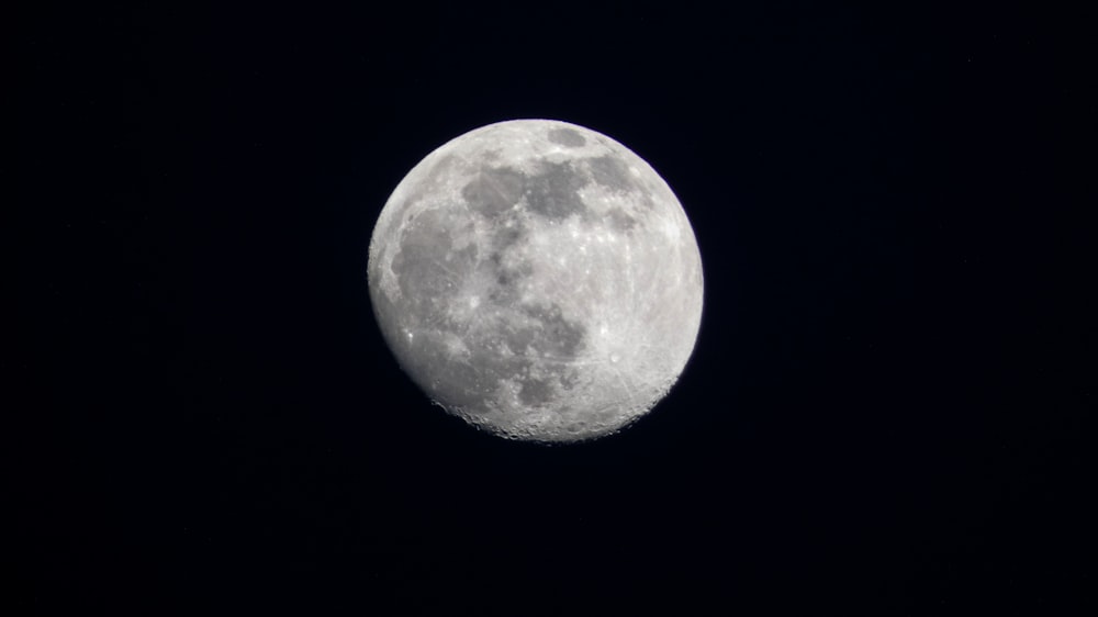 Luna piena su sfondo nero