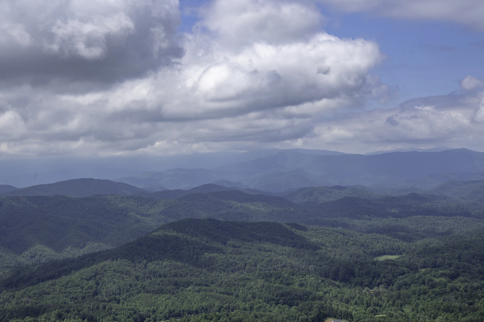 Layered ridges of the Great Smoky Mountains, which form the southern edge of Blount County.