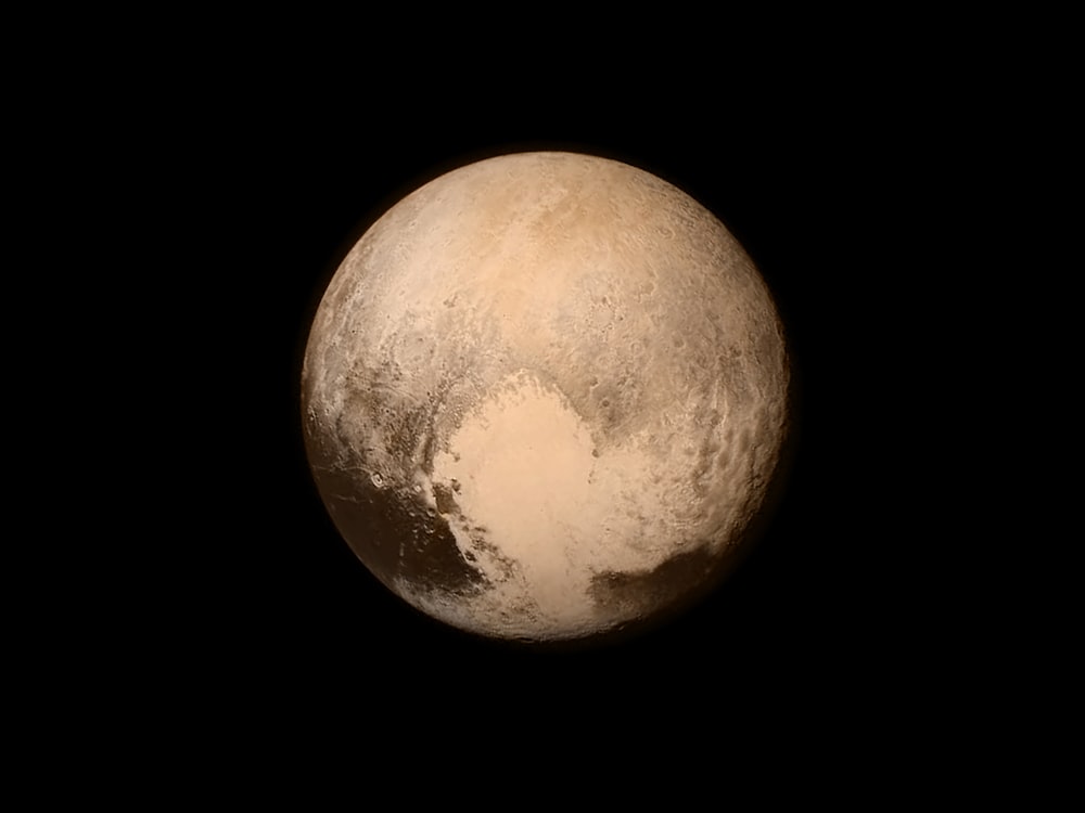 Pluto on a black background