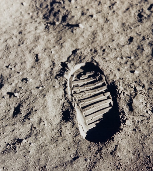 Footprint on lunar regolith