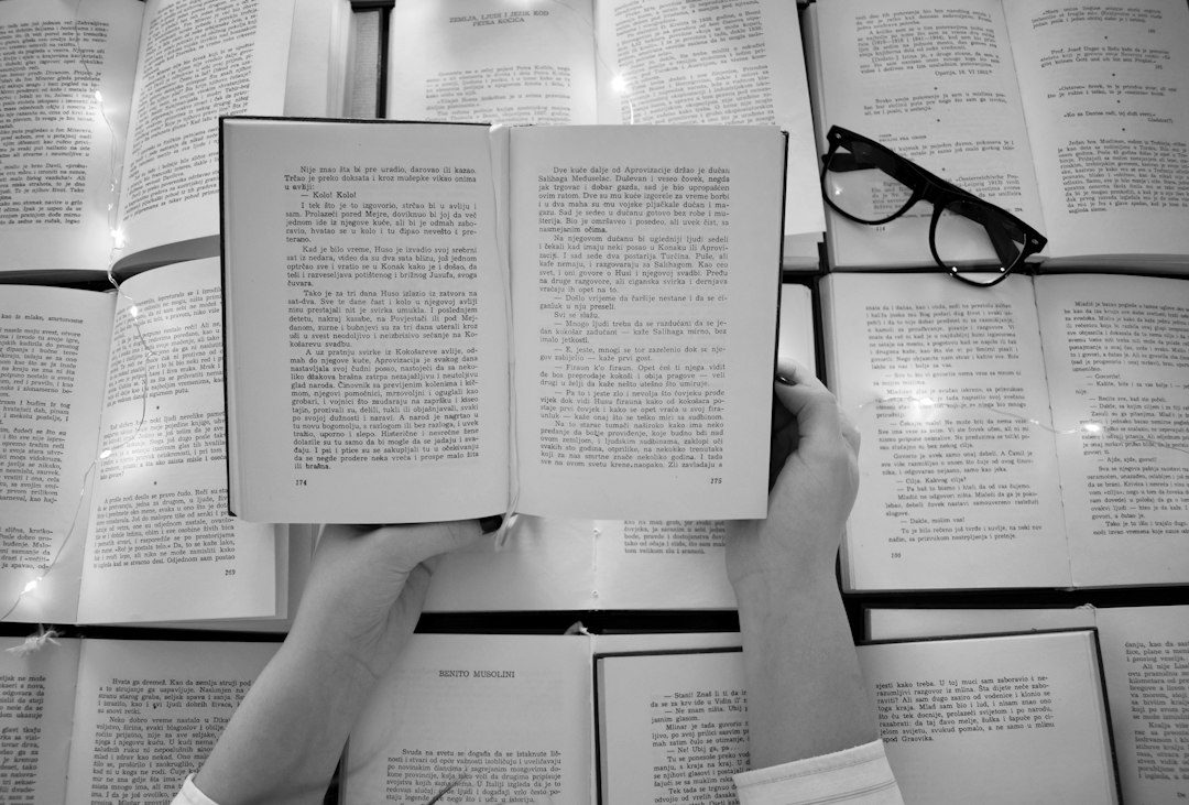 textbook stack closeup