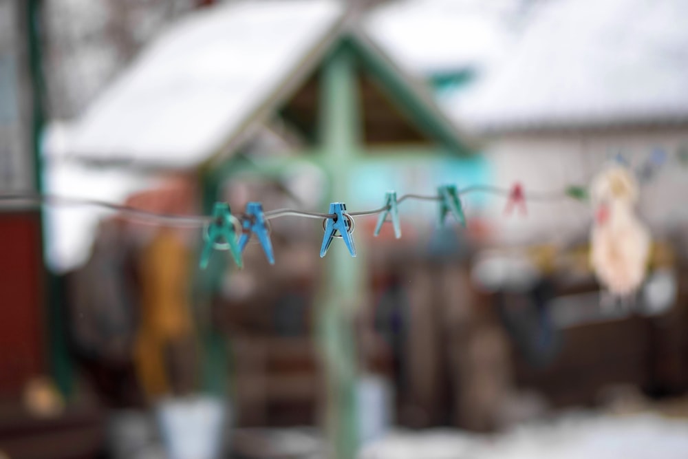 a string of clothes hanging from a clothes line