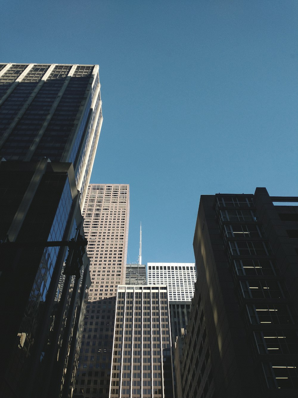 Fotografía de ángulo bajo de edificios de gran altura