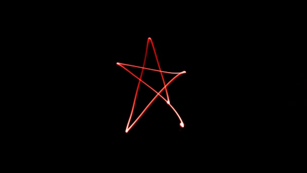 An artistic illustration of a red pentagram adorned with thorny black vines on a gray canvas