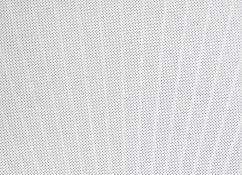 Close-up of a modern screen-printed textile with minimalist design in black and white.